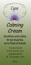 Calming cream label front